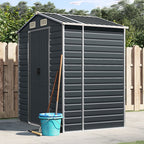 vidaXL Garden Shed Metal Outdoor Storage Shed Anthracite Galvanized Steel Lootquake LLC