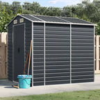 vidaXL Garden Shed Metal Outdoor Storage Shed Anthracite Galvanized Steel Lootquake LLC