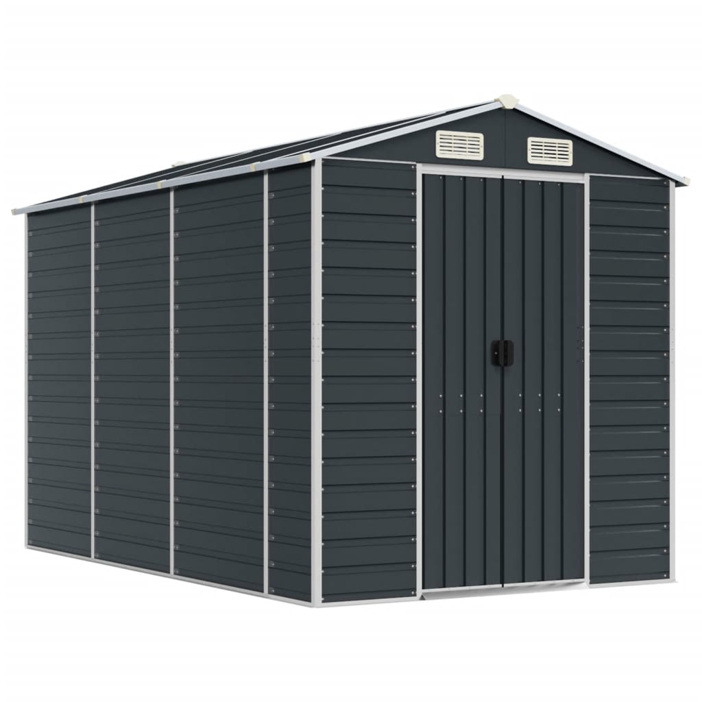 NNEVL Garden Shed Anthracite 191x300x198 cm Galvanised Steel Lootquake LLC