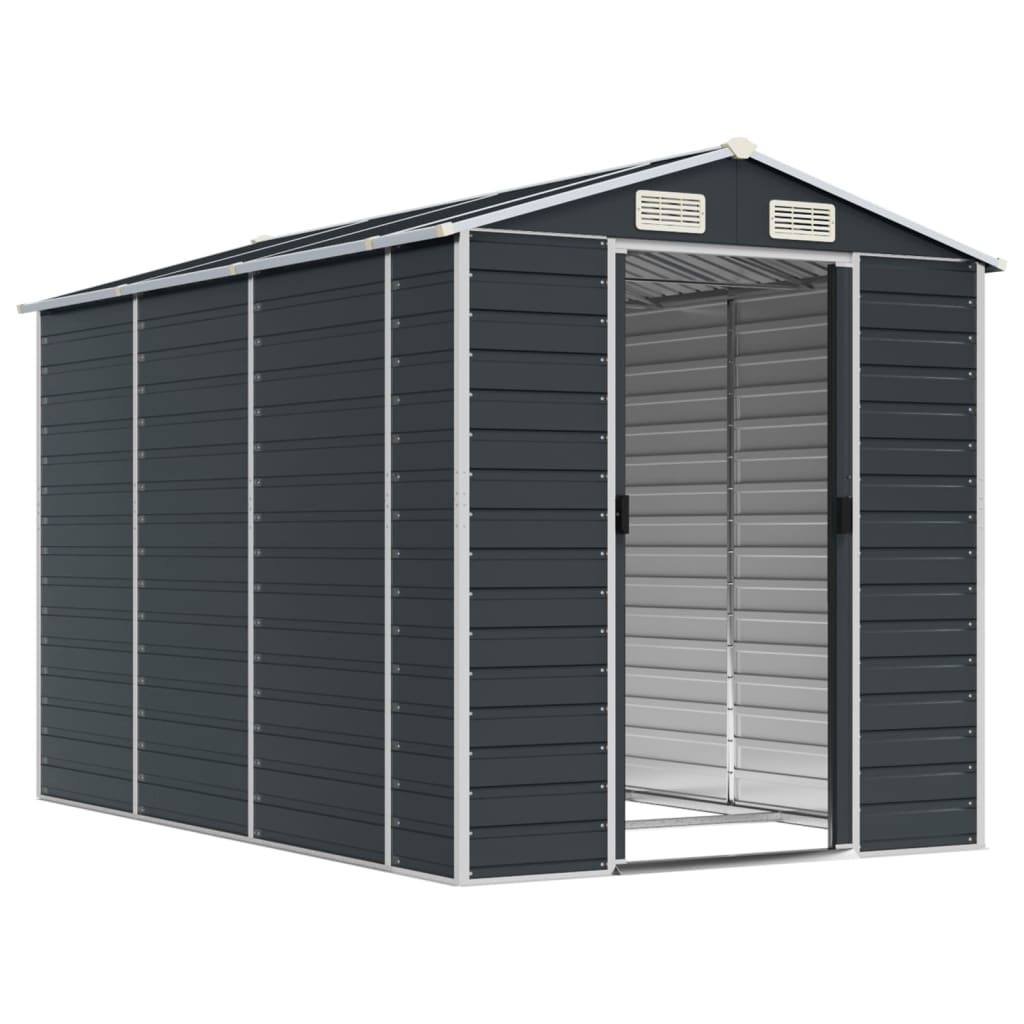 NNEVL Garden Shed Anthracite 191x300x198 cm Galvanised Steel Lootquake LLC