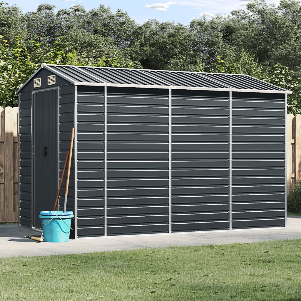 NNEVL Garden Shed Anthracite 191x300x198 cm Galvanised Steel Lootquake LLC