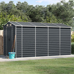 vidaXL Garden Shed Metal Outdoor Storage Shed Anthracite Galvanized Steel Lootquake LLC