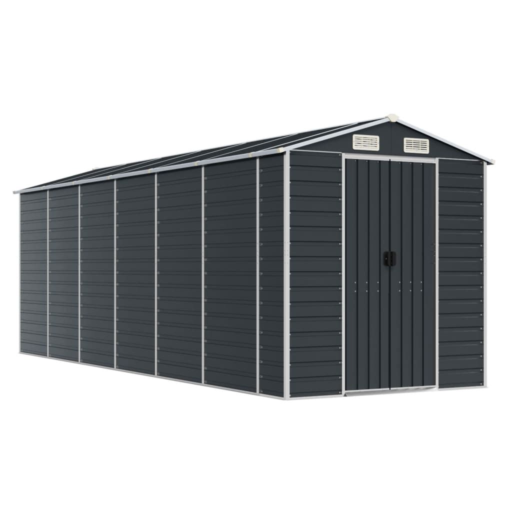NNEVL Garden Shed Anthracite 191x555x198 cm Galvanised Steel Lootquake LLC