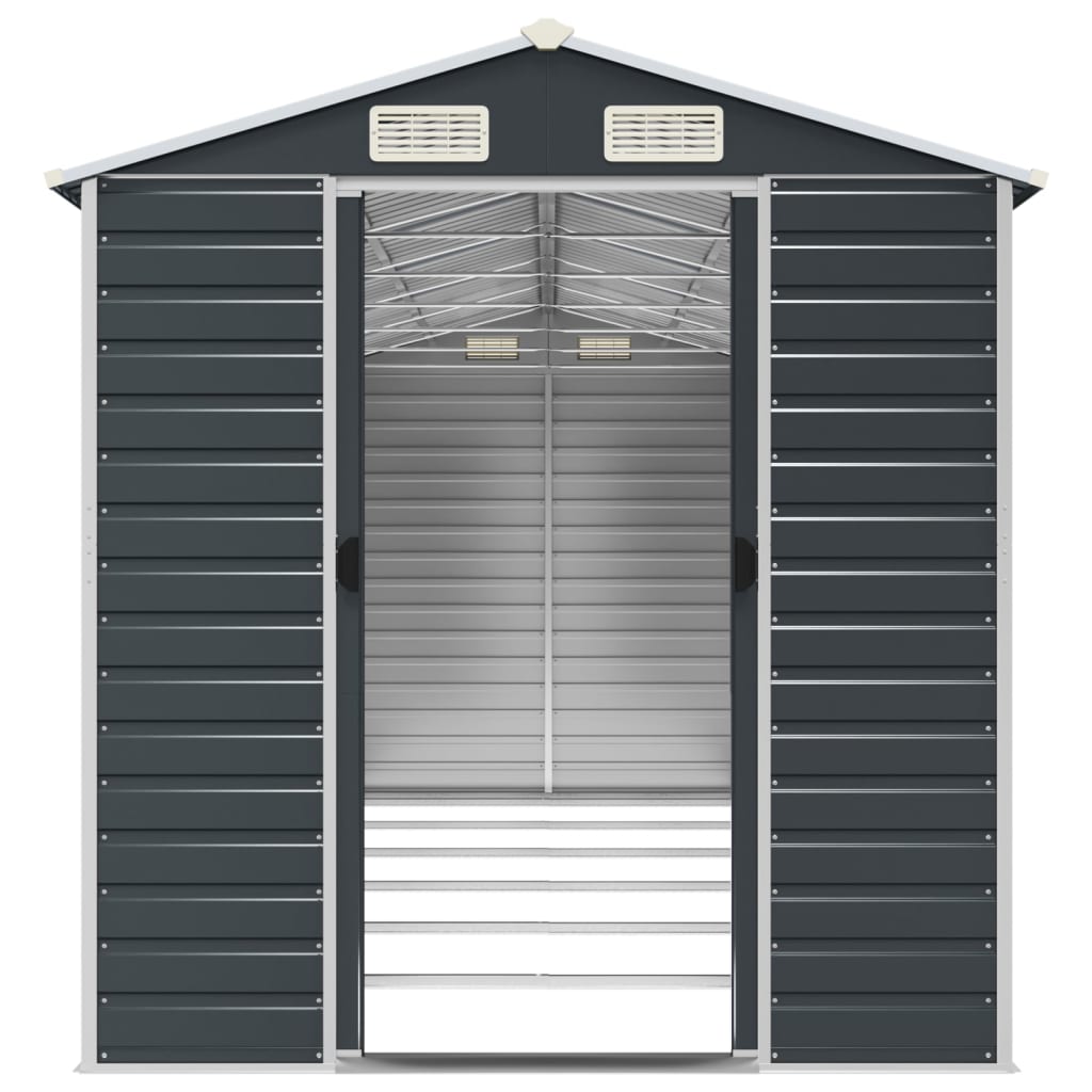 NNEVL Garden Shed Anthracite 191x555x198 cm Galvanised Steel Lootquake LLC