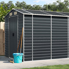 vidaXL Garden Shed Metal Outdoor Storage Shed Anthracite Galvanized Steel Lootquake LLC