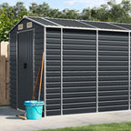 NNEVL Garden Shed Anthracite 191x640x198 cm Galvanised Steel Lootquake LLC