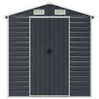NNEVL Garden Shed Anthracite 191x725x198 cm Galvanised Steel Lootquake LLC