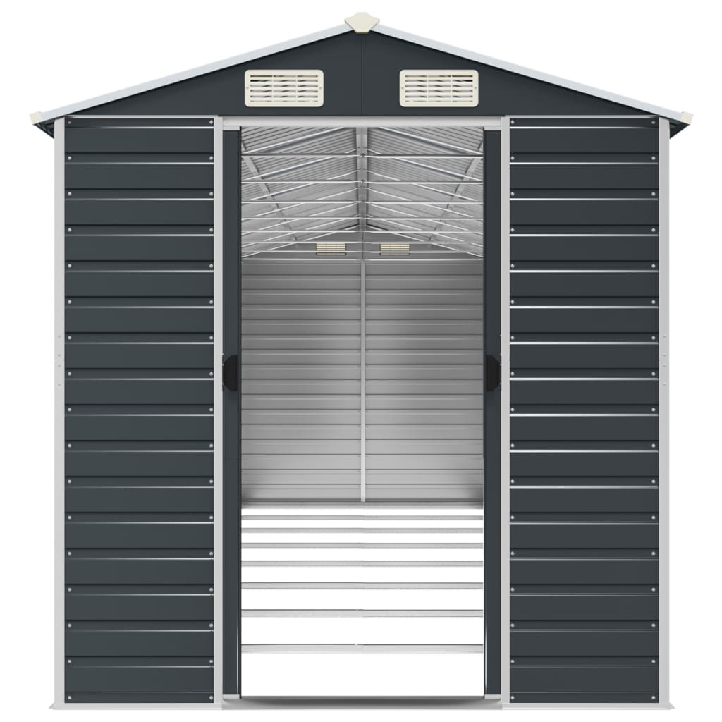 NNEVL Garden Shed Anthracite 191x725x198 cm Galvanised Steel Lootquake LLC