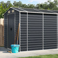 NNEVL Garden Shed Anthracite 191x980x198 cm Galvanised Steel Lootquake LLC