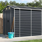 NNEVL Garden Shed Anthracite 191x980x198 cm Galvanised Steel Lootquake LLC
