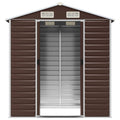 NNEVL Garden Shed Brown 191x130x198 cm Galvanised Steel Lootquake LLC