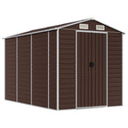 NNEVL Garden Shed Brown 191x300x198 cm Galvanised Steel Lootquake LLC
