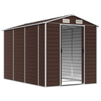 NNEVL Garden Shed Brown 191x300x198 cm Galvanised Steel Lootquake LLC