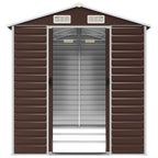 NNEVL Garden Shed Brown 191x300x198 cm Galvanised Steel Lootquake LLC