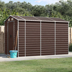 NNEVL Garden Shed Brown 191x300x198 cm Galvanised Steel Lootquake LLC