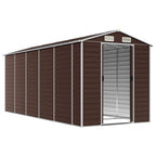 NNEVL Garden Shed Brown 191x470x198 cm Galvanised Steel Lootquake LLC