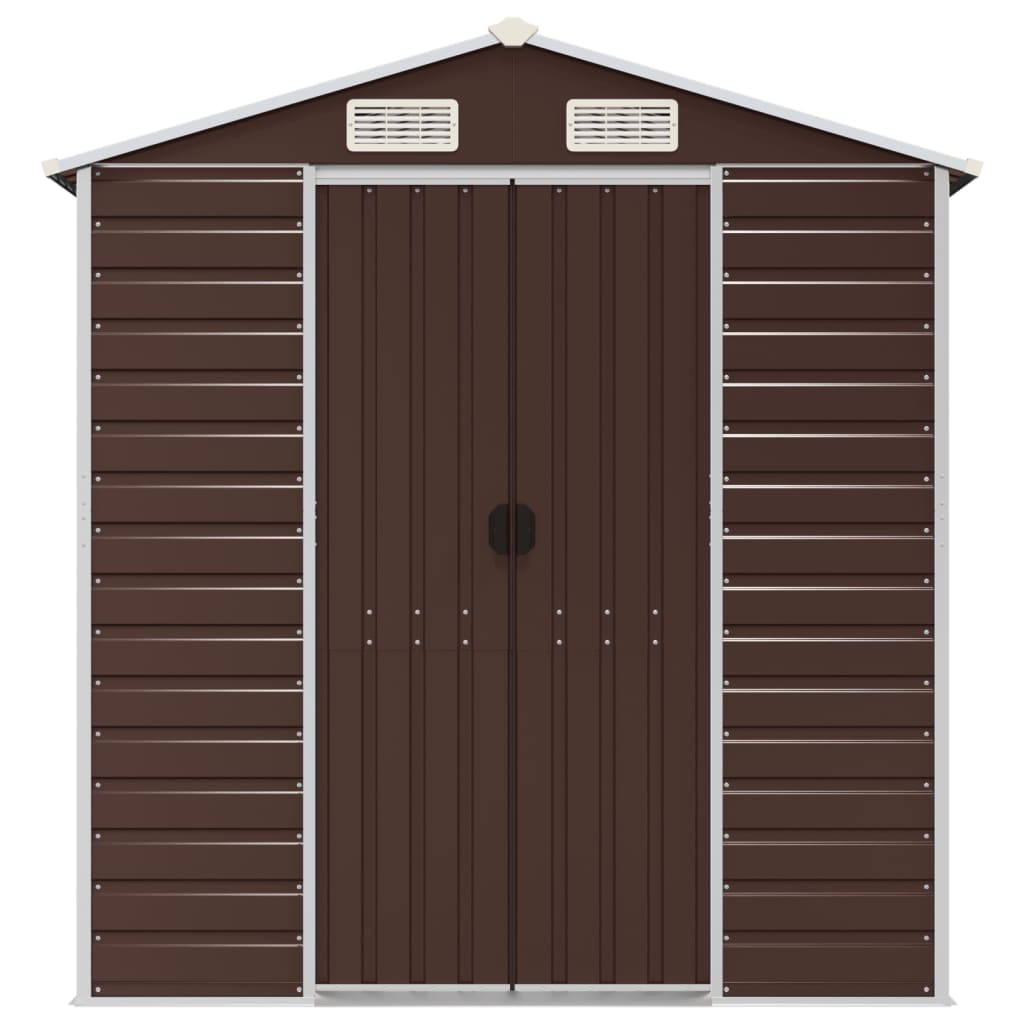 NNEVL Garden Shed Brown 191x470x198 cm Galvanised Steel Lootquake LLC