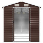 NNEVL Garden Shed Brown 191x470x198 cm Galvanised Steel Lootquake LLC