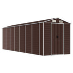 NNEVL Garden Shed Brown 191x640x198 cm Galvanised Steel Lootquake LLC