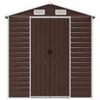 NNEVL Garden Shed Brown 191x640x198 cm Galvanised Steel Lootquake LLC