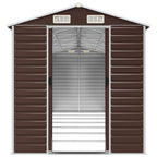 NNEVL Garden Shed Brown 191x640x198 cm Galvanised Steel Lootquake LLC