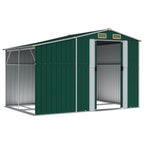 NNEVL Garden Shed Green 277x192.5x179 cm Galvanised Steel Lootquake LLC