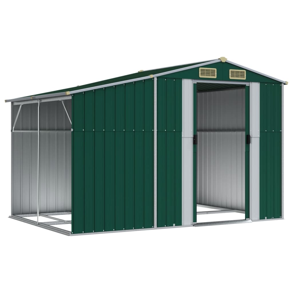 NNEVL Garden Shed Green 277x192.5x179 cm Galvanised Steel Lootquake LLC