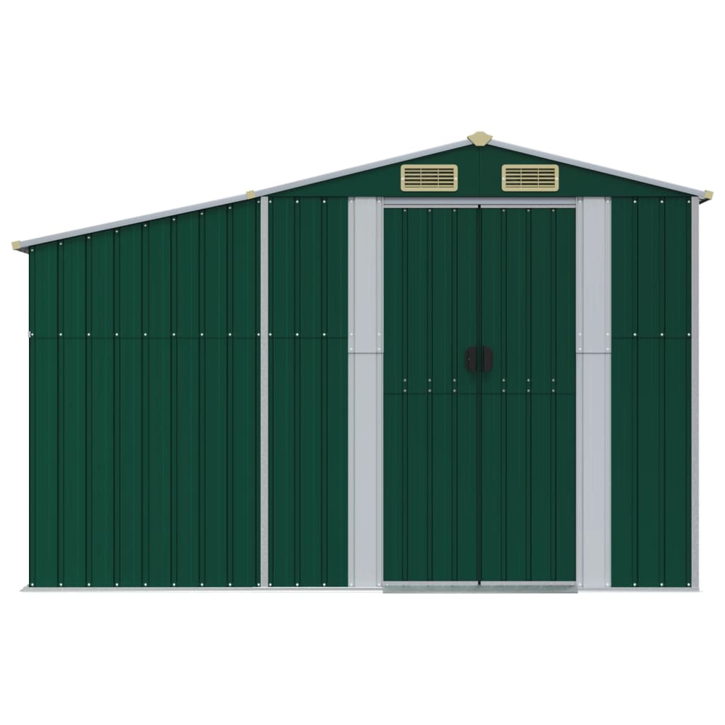 NNEVL Garden Shed Green 277x192.5x179 cm Galvanised Steel Lootquake LLC