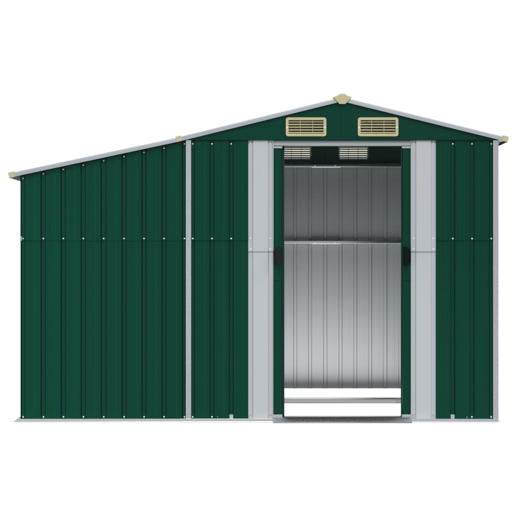 NNEVL Garden Shed Green 277x192.5x179 cm Galvanised Steel Lootquake LLC