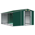 NNEVL Garden Shed Green 277x365.5x179 cm Galvanised Steel Lootquake LLC