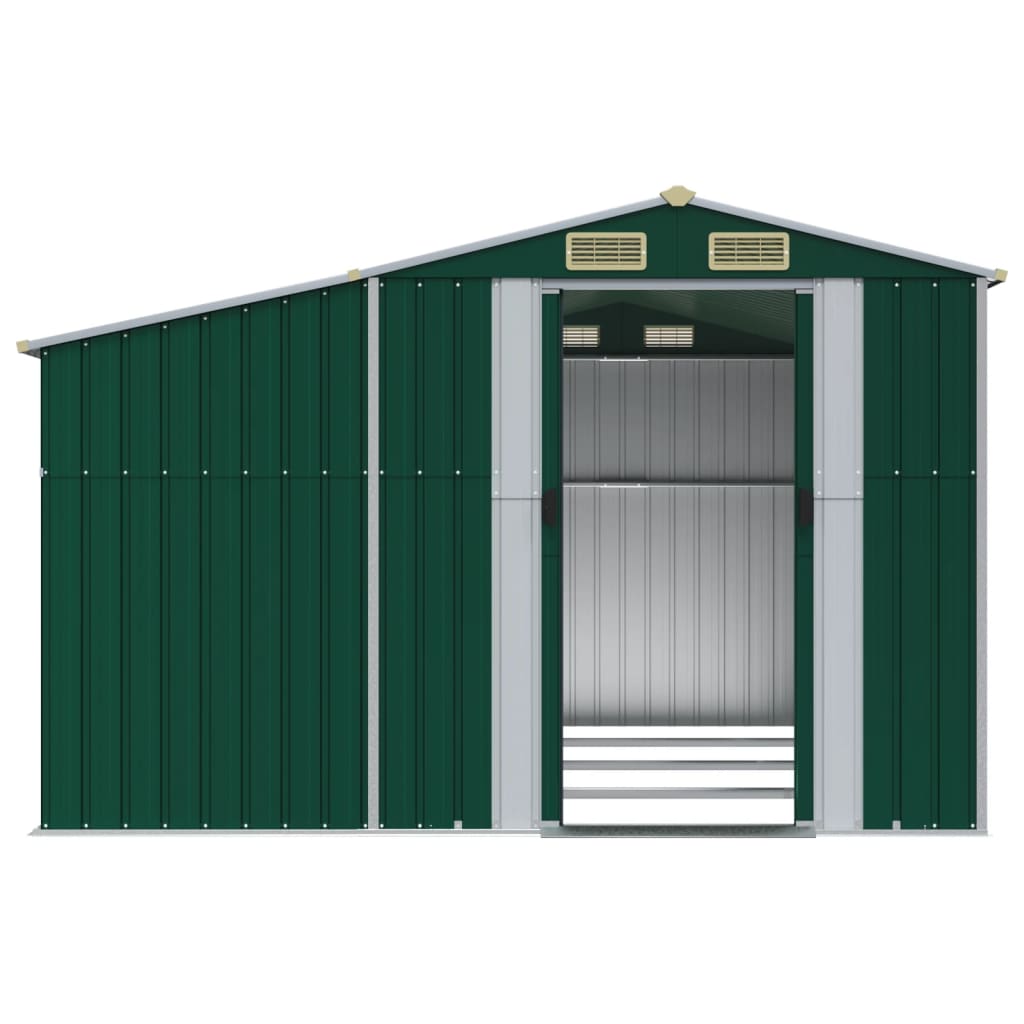 NNEVL Garden Shed Green 277x365.5x179 cm Galvanised Steel Lootquake LLC