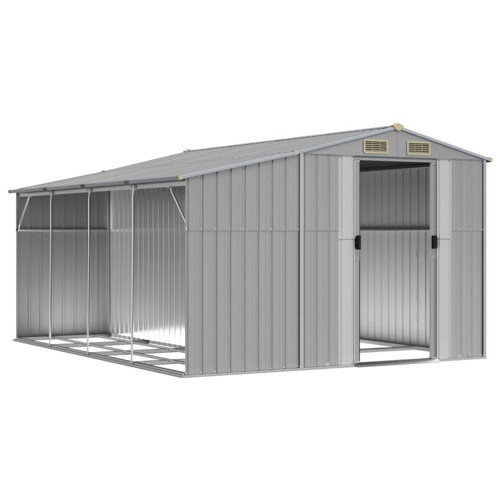 NNEVL Garden Shed Grey 277x365.5x179 cm Galvanised Steel Lootquake LLC