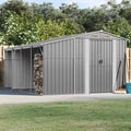 NNEVL Garden Shed Grey 277x365.5x179 cm Galvanised Steel Lootquake LLC