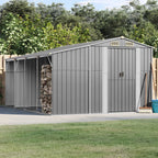 NNEVL Garden Shed Grey 277x365.5x179 cm Galvanised Steel Lootquake LLC