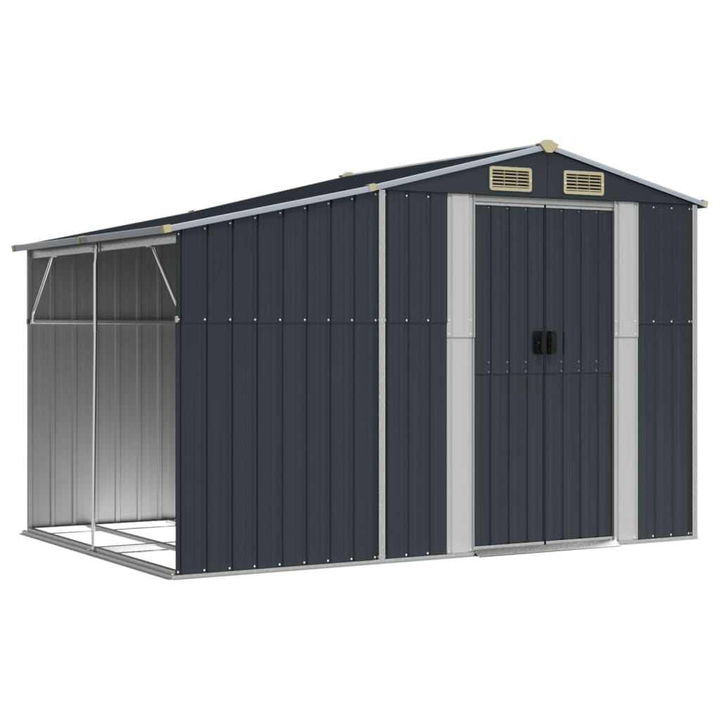 NNEVL Garden Shed Anthracite 277x192.5x179 cm Galvanised Steel Lootquake LLC