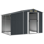 NNEVL Garden Shed Anthracite 277x192.5x179 cm Galvanised Steel Lootquake LLC