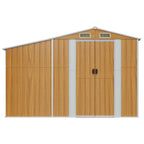 NNEVL Garden Shed Brown 277x93x179 cm Galvanised Steel Lootquake LLC