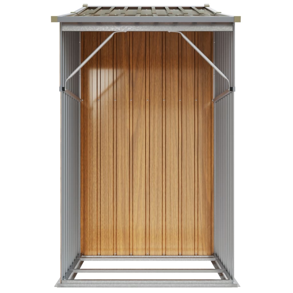 NNEVL Garden Shed Brown 277x93x179 cm Galvanised Steel Lootquake LLC