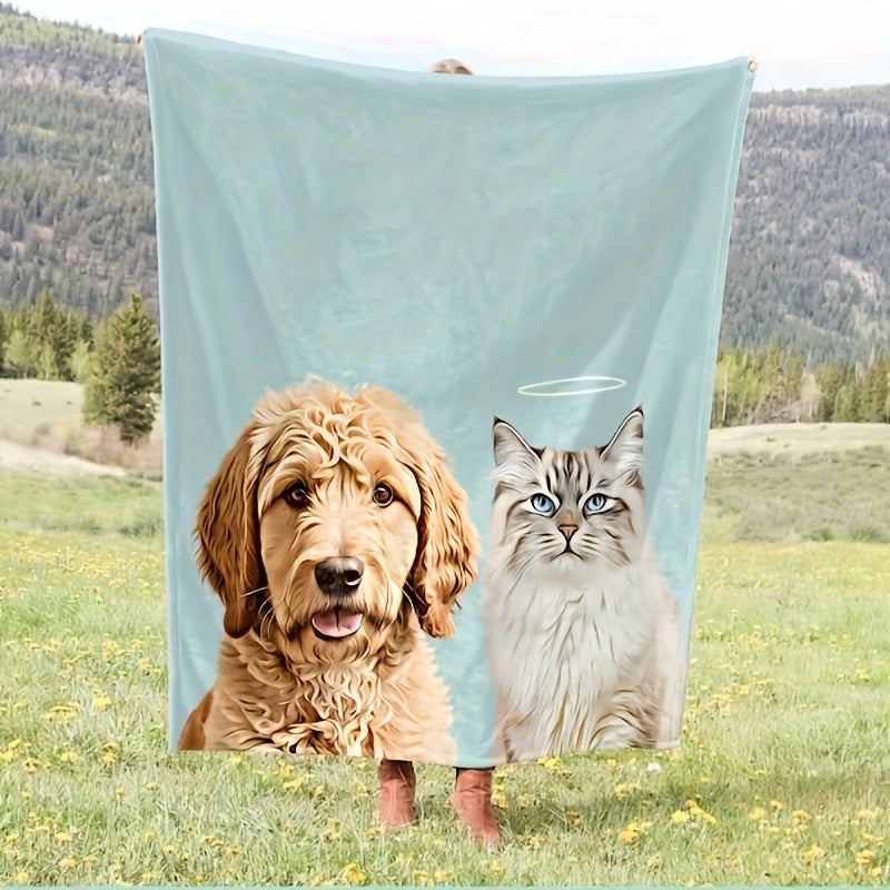 1pc Cozy Personalized Photo Blanket - Throws - Soft Customized Flannel Couch Throw with Meaningful Family, Friends, and Pet Pictures - Unique Gift Idea Lootquake LLC