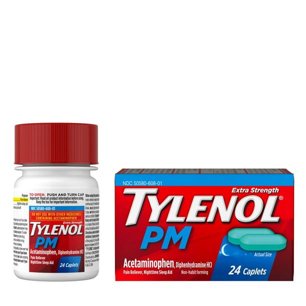 Tylenol PM Extra Strength Pain Reliever & Sleep Aid Caplets; 24 ct