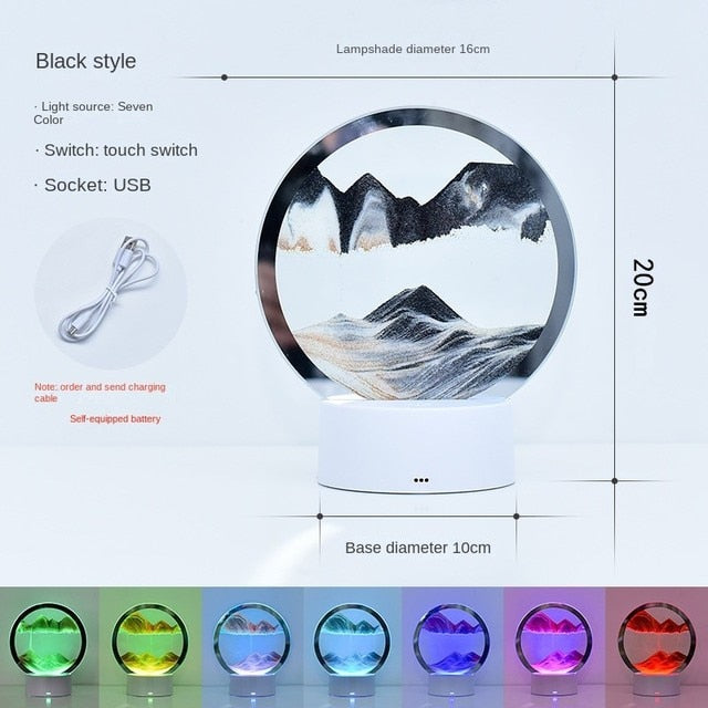 7 Colors USB Sandscape Table Lamp - SJB-DIAMOND ELITES