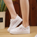 Women's Fashion Canvas Sneakers Mesh Knitted Upper Low Cut Casual Shoes - SJB-DIAMOND ELITES