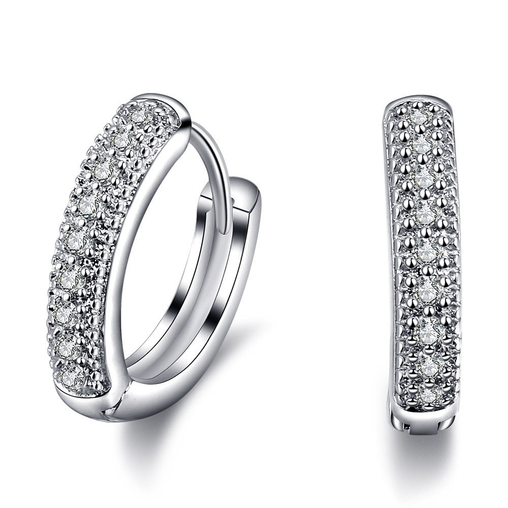 Vintage Earrings 3A Zircon White Gold Plated Pi-Mart