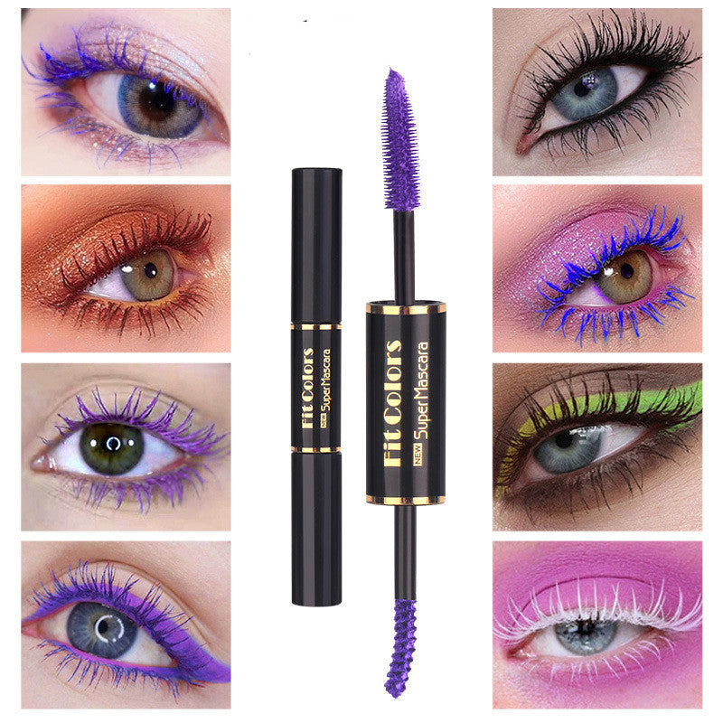 Double-headed Color Mascara Thick Curl More Than Waterproof Not Smudge White Eyebrow Dyeing Pi-Mart