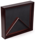 Military Memorabilia Display Case, Solid Wood with Black Velvet Backer, Glass – Cherry Finish The Military Gift Store