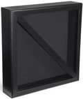 Military 2-Flag Shadow Case, Tempered Glass, Pine Wood, Felt Construction – Black The Military Gift Store