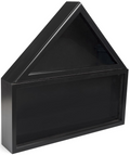 Commemorative Flag and Awards Case, Pine Wood, Tempered Glass, and Felt Construction – Black Finish The Military Gift Store