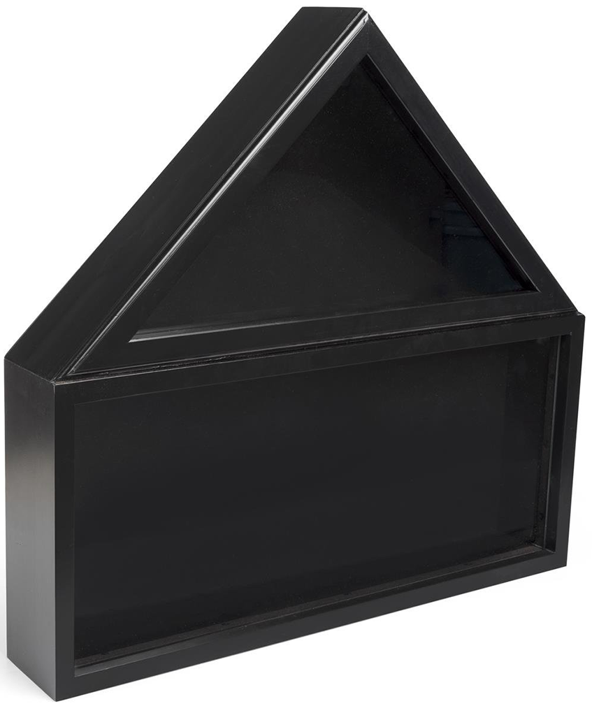 Commemorative Flag and Awards Case, Pine Wood, Tempered Glass, and Felt Construction – Black Finish The Military Gift Store
