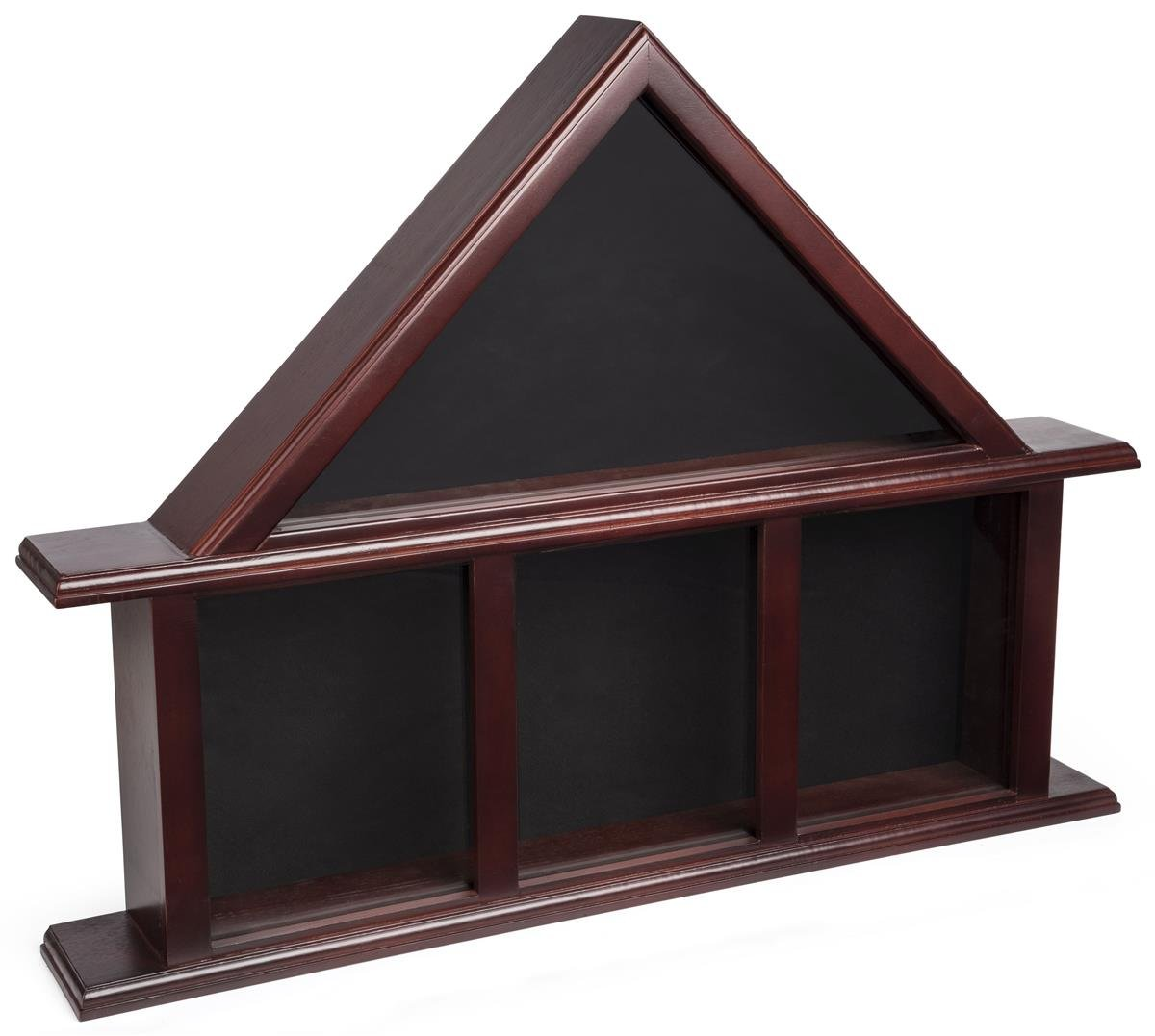 Glass Flag Military Medals Case, Tempered Glass – Mahogany, Black Finish The Military Gift Store
