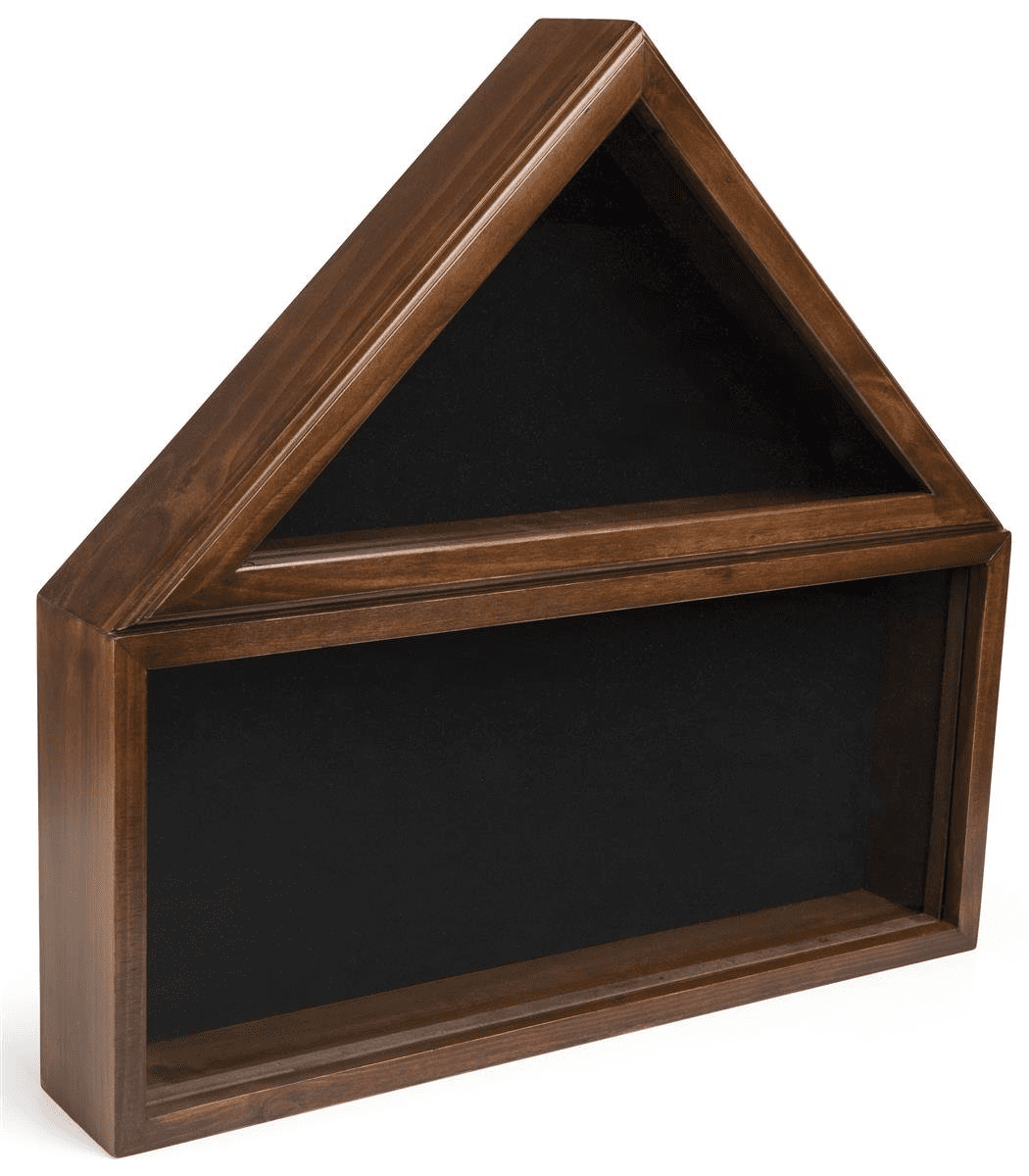 Military Shadow Box, Solid Wood with Tempered Glass Front – Cherry Finish The Military Gift Store